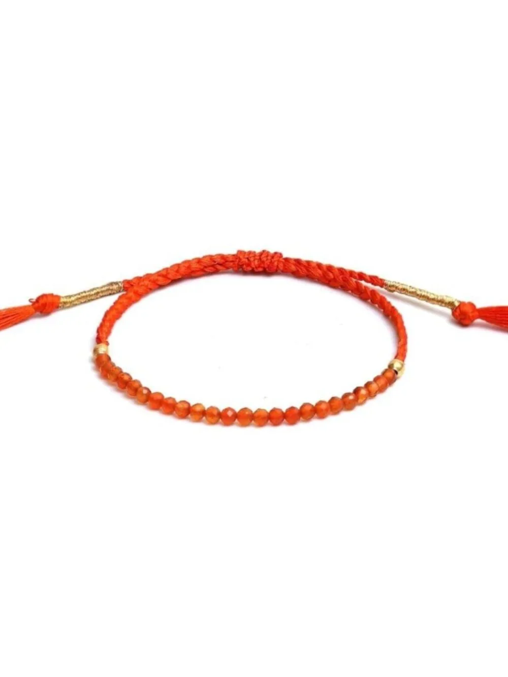 Handmade Lightweight Gemstone Beaded Braided Bracelets - Adjustable Pull String